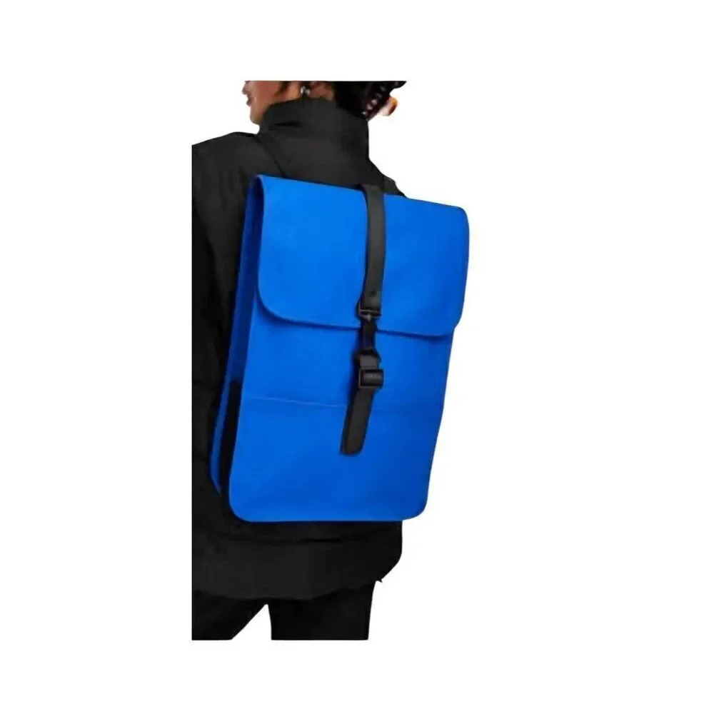 RAINS Weatherproof Waves Rucksack Blue Backpack Men Women Adjustable MSRP $125